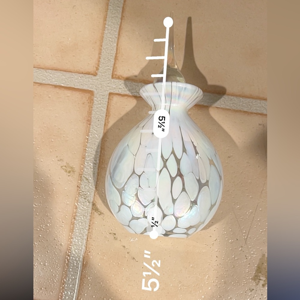 Vintage Russ Berrie Company Iridescent Blown Glass Perfume Bottle Mottled Vanity - Picture 6 of 12